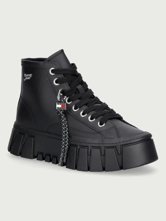 Zdjęcie produktu Tommy Jeans TJW PLATFORM SNEAKER LEATHER MC trampki damskie skórzane czarny