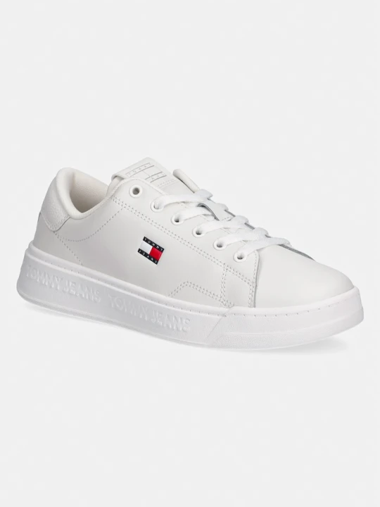 Zdjęcie produktu Tommy Jeans TJW SCRIPT CUPSOLE sneakersy damskie skórzane biały