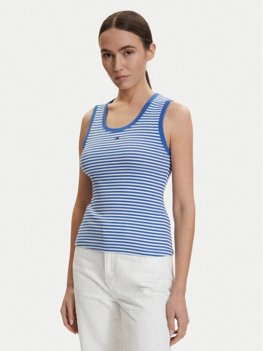 Zdjęcie produktu Tommy Jeans Top DW0DW20673 Niebieski Slim Fit