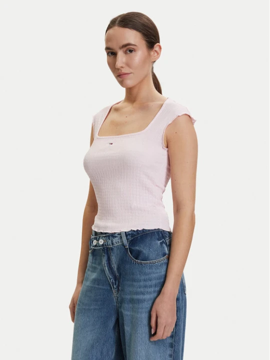 Zdjęcie produktu Tommy Jeans Top DW0DW22220 Różowy jasny Slim Fit