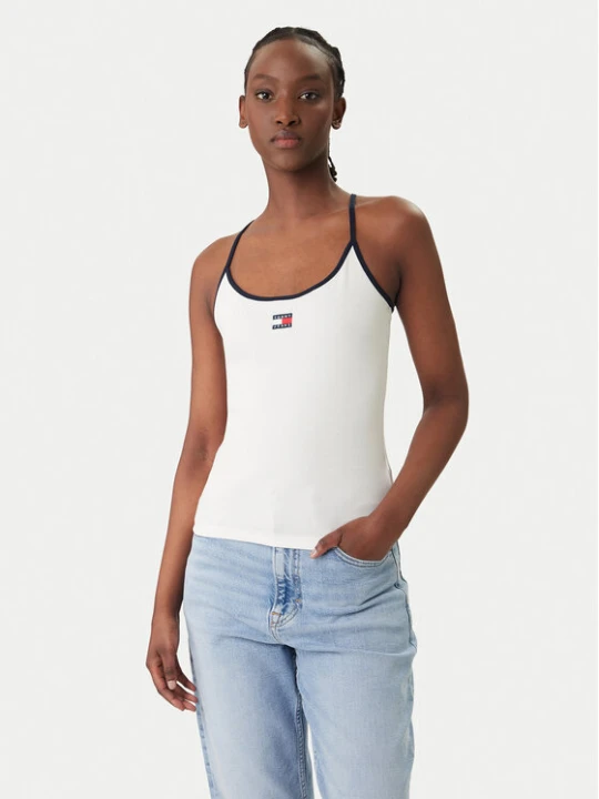 Zdjęcie produktu Tommy Jeans Top DW0DW22261 Biały Slim Fit