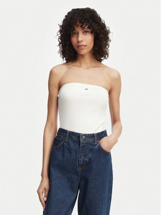 Zdjęcie produktu Tommy Jeans Top DW0DW22263 Biały Slim Fit