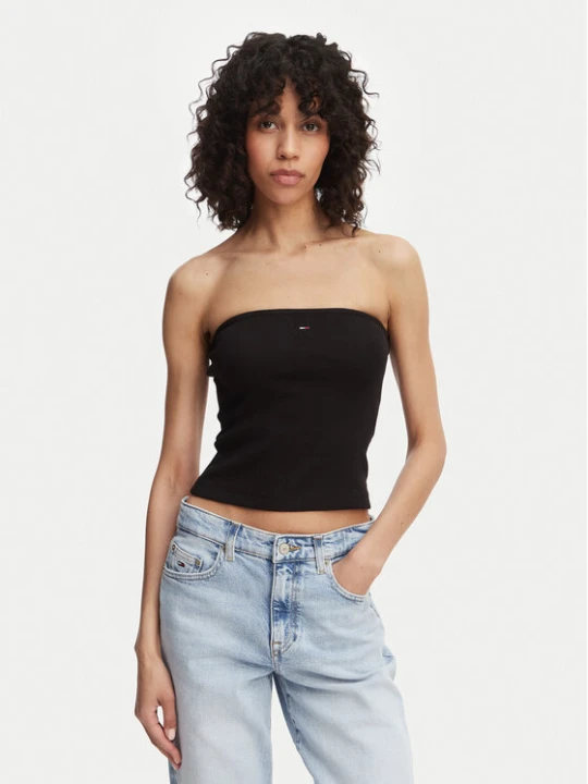 Zdjęcie produktu Tommy Jeans Top DW0DW22263 Czarny Slim Fit