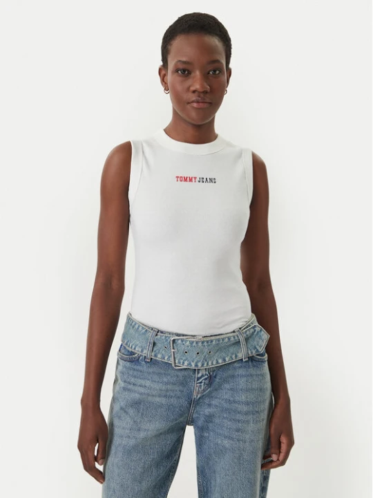 Zdjęcie produktu Tommy Jeans Top DW0DW22577 Biały Slim Fit