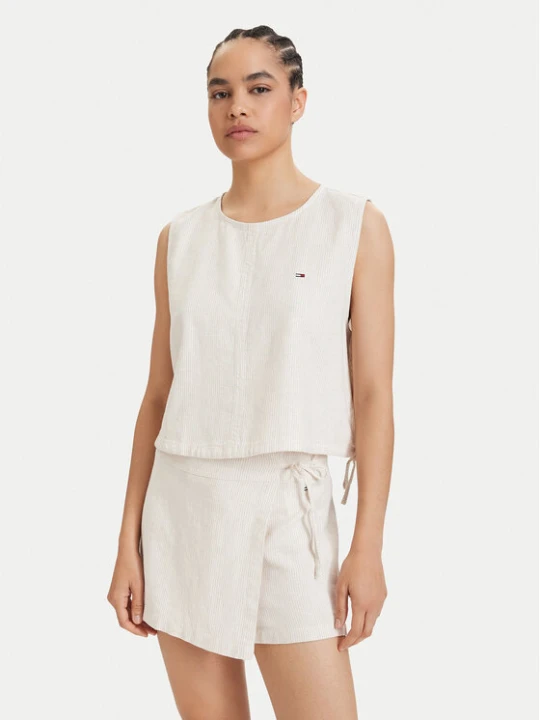 Zdjęcie produktu Tommy Jeans Top DW0DW22779 Beżowy jasny Regular Fit