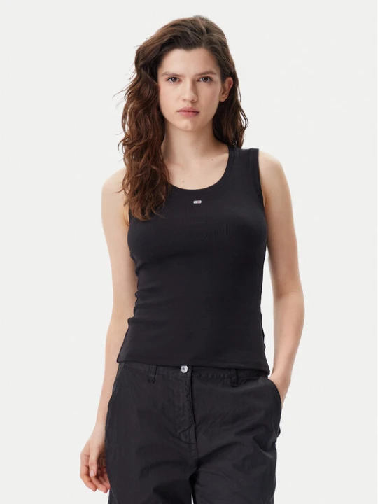 Zdjęcie produktu Tommy Jeans Top Essential DW0DW20673 Czarny Slim Fit