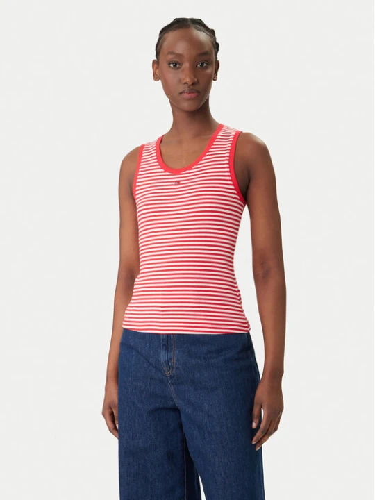 Zdjęcie produktu Tommy Jeans Top Essential DW0DW20673 Czerwony Slim Fit