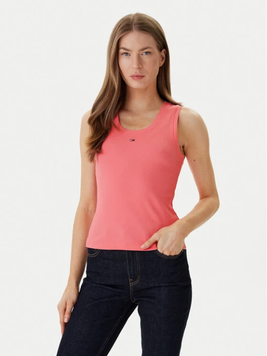 Zdjęcie produktu Tommy Jeans Top Essential DW0DW20673 Różowy Slim Fit