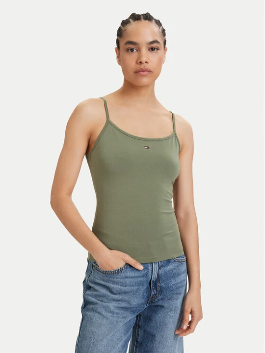 Zdjęcie produktu Tommy Jeans Top Essential DW0DW20675 Zielony Slim Fit