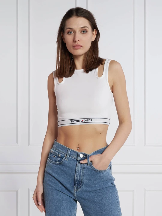 Zdjęcie produktu Tommy Jeans Top LOGO WB | Slim Fit biały