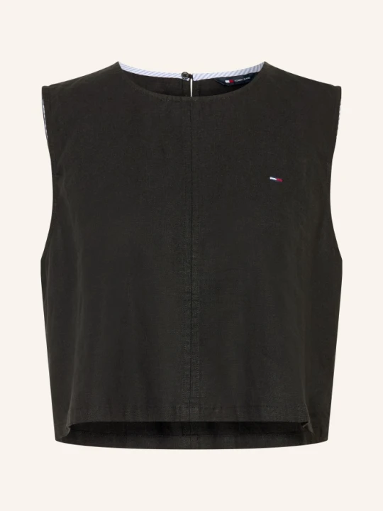 Zdjęcie produktu Tommy Jeans Top Z Lnem schwarz CZARNY