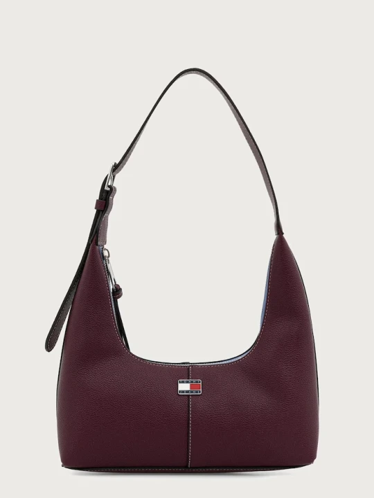 Zdjęcie produktu Tommy Jeans torebka hobo damska z imitacji skóry bordowy