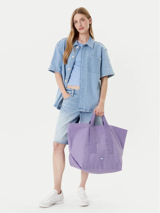 Zdjęcie produktu Tommy Jeans Torebka Tjw Tote Edition Canvas AW0AW17542 Fioletowy