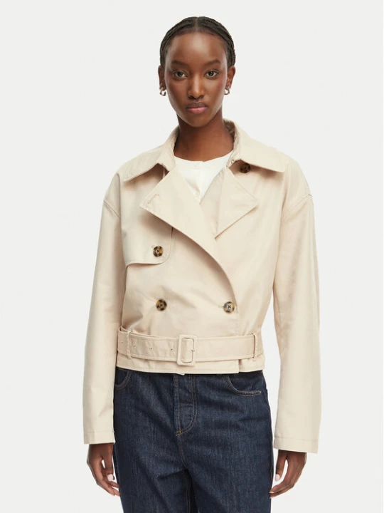 Zdjęcie produktu Tommy Jeans Trencz DW0DW22322 Beżowy jasny Relaxed Fit