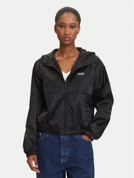 Zdjęcie produktu Tommy Jeans Wiatrówka Jacquard DW0DW20952 Czarny Relaxed Fit