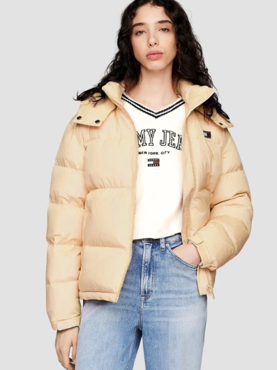 Zdjęcie produktu TOMMY JEANS Żółta pikowana damska kurtka, Rozmiar XL