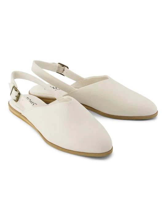 Zdjęcie produktu TOMS Skórzane baleriny w kolorze kremowym z paskiem rozmiar: 40