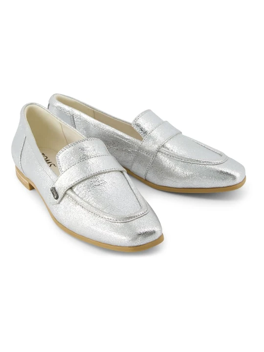 Zdjęcie produktu TOMS Skórzane slippersy w kolorze srebrnym rozmiar: 41