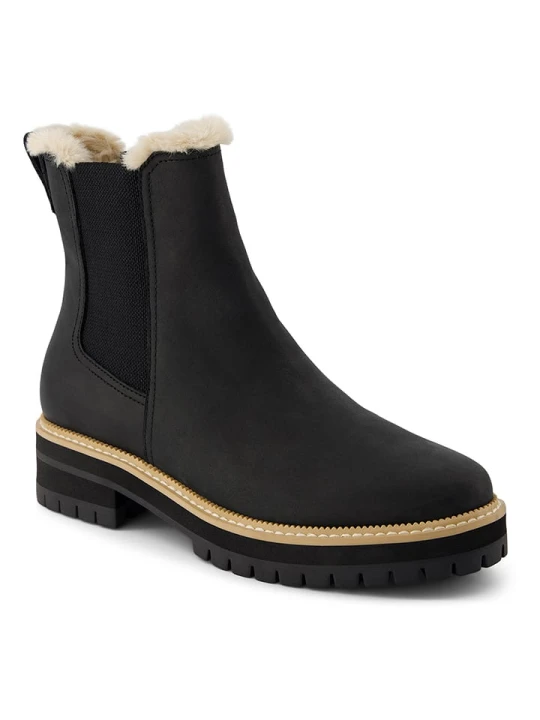 Zdjęcie produktu TOMS Skórzane sztyblety "Bennet" w kolorze czarnym rozmiar: 37