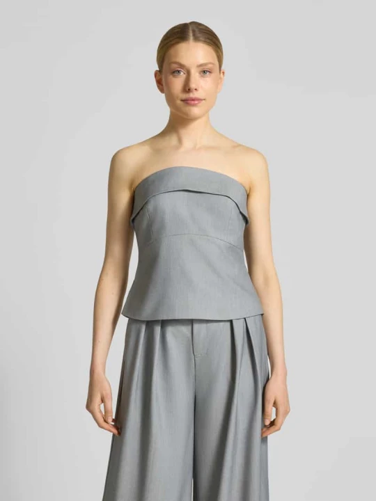 Zdjęcie produktu Top bandażowy z dodatkiem wiskozy model 'Hanna' My Essential Wardrobe Jasnoszary melanż