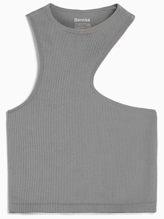 Zdjęcie produktu Top Bershka jasnoszary melanż