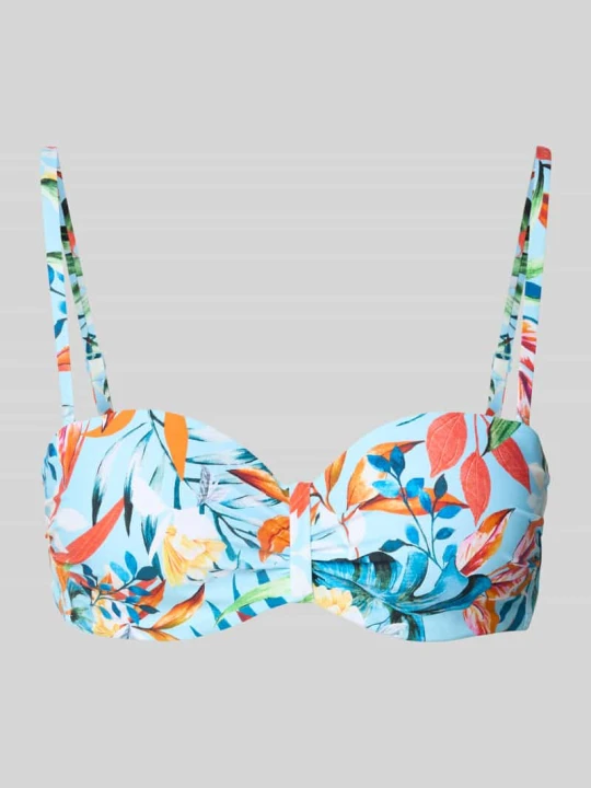 Zdjęcie produktu Top bikini bandażowy z ozdobnymi plisami model ‘Caru’ Venice Beach Jasnoniebieski