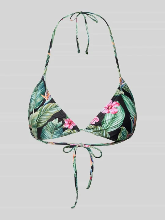 Zdjęcie produktu Top bikini o kroju regular fit ze wzorem na całej powierzchni model ‘BAOMI’ Pieces czarny