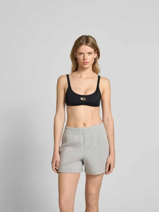 Zdjęcie produktu Top bikini z detalem z logo Diesel Czarny
