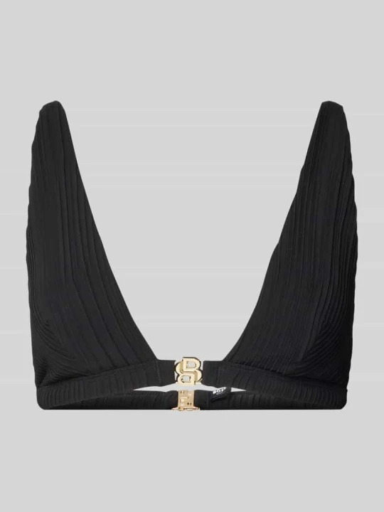 Zdjęcie produktu Top bikini z detalem z logo model ‘DOUBLE B TRIANGLE’ Boss Czarny