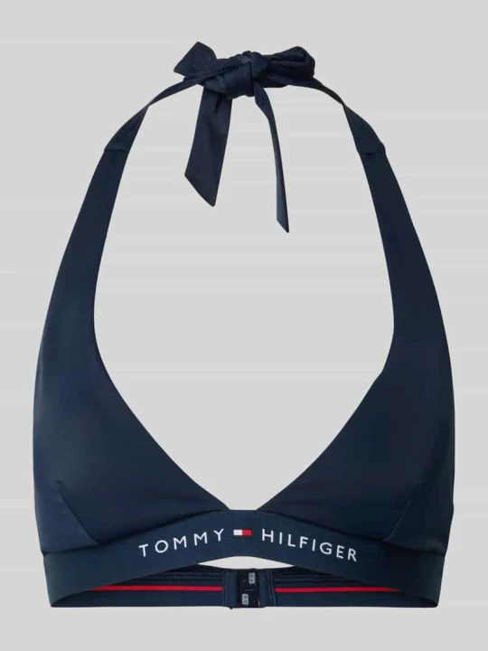 Zdjęcie produktu Góra od bikini z elastycznym pasem z nadrukiem z logo Tommy Hilfiger Ciemnoniebieski