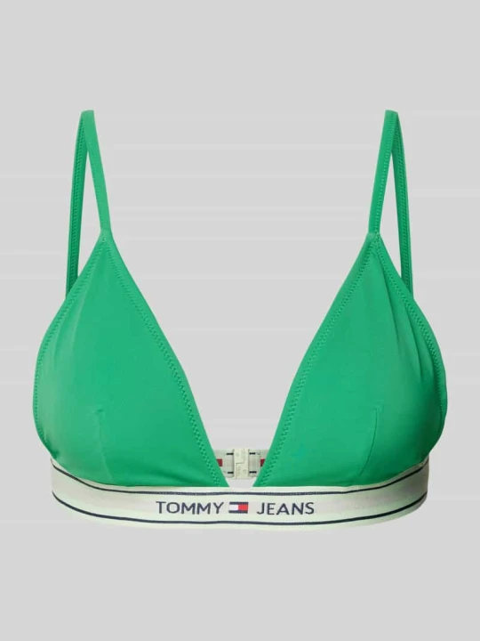 Zdjęcie produktu Top bikini z elastycznym paskiem z logo Tommy Hilfiger Zielony