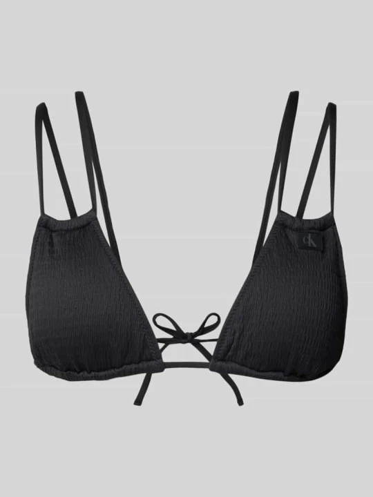 Zdjęcie produktu Top bikini z fakturowanym wzorem model ‘TRIANGLE’ Calvin Klein Czarny