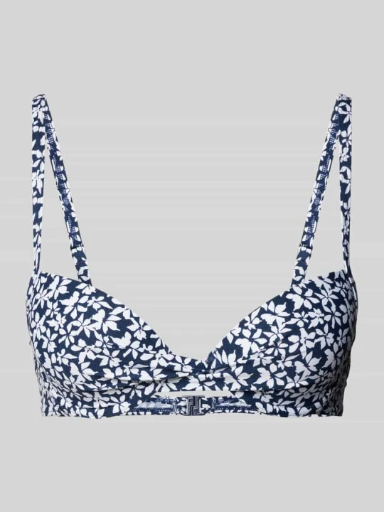 Zdjęcie produktu Top bikini z kwiatowym nadrukiem na całej powierzchni model ‘CALUSA BEACH’ Esprit Granatowy