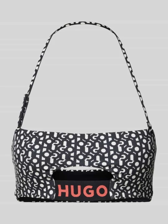Zdjęcie produktu Top bikini z nadrukiem z logo Hugo Czarny
