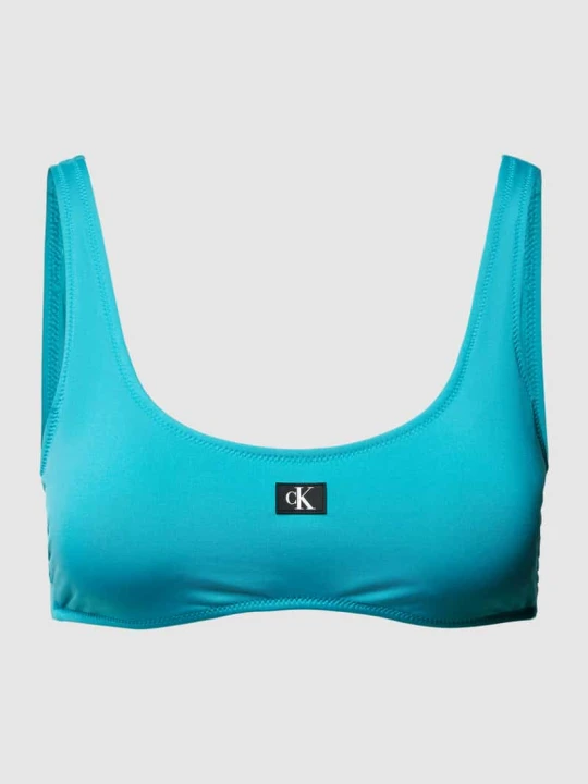 Zdjęcie produktu Top bikini z naszywką z logo model ‘MONOGRAM’ Calvin Klein Petrol