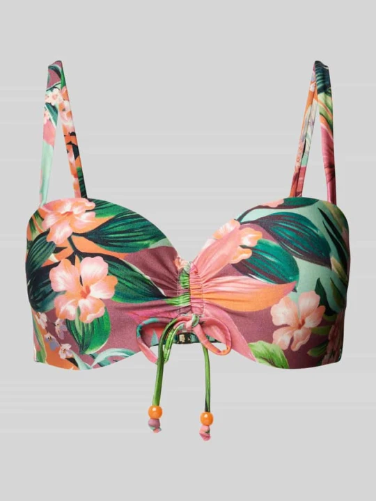 Zdjęcie produktu Top bikini z ozdobną kokardą model ‘NORMA JEANNE’ MARIE JO Koralowy