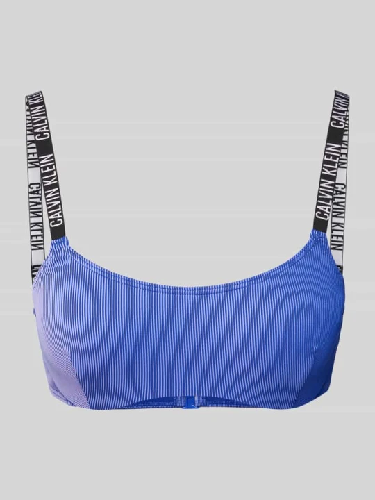Zdjęcie produktu Top bikini z szerokimi ramiączkami z logo Calvin Klein Niebieski