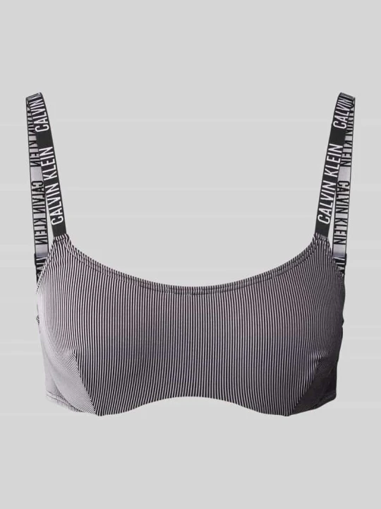 Zdjęcie produktu Top bikini z szerokimi ramiączkami z logo Calvin Klein Czarny