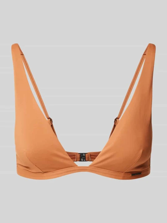 Zdjęcie produktu Top bikini z zapięciem na haftkę model ‘Essential’ Calvin Klein Orzechowy