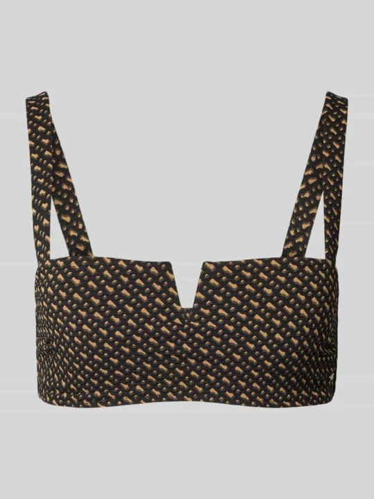 Zdjęcie produktu Top bikini ze wzorem na całej powierzchni model ‘BANDEAU’ Boss Średniobrązowy