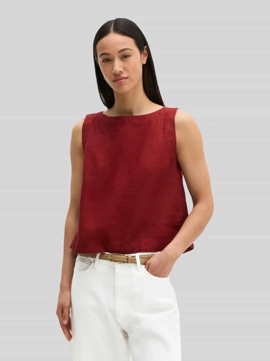 Zdjęcie produktu Top bluzkowy o kroju regular fit z czystego lnu Marc O'Polo Bordowy