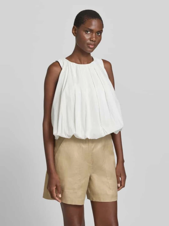 Zdjęcie produktu Top bluzkowy o kroju regular fit z czystej bawełny model 'ANGEL' Weekend Max Mara Biały