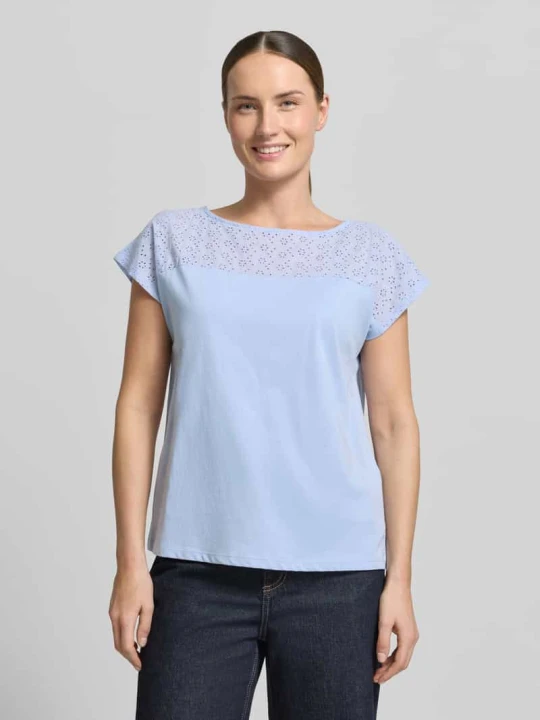 Zdjęcie produktu Top bluzkowy o kroju regular fit z czystej bawełny model 'JANNI' Vero Moda Jasnoniebieski