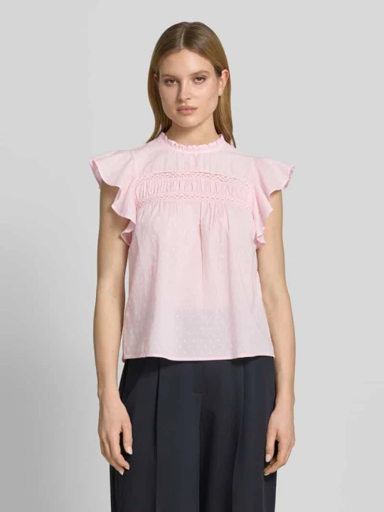 Zdjęcie produktu Top bluzkowy o kroju regular fit z czystej bawełny model 'TRINE' Vero Moda Różowy