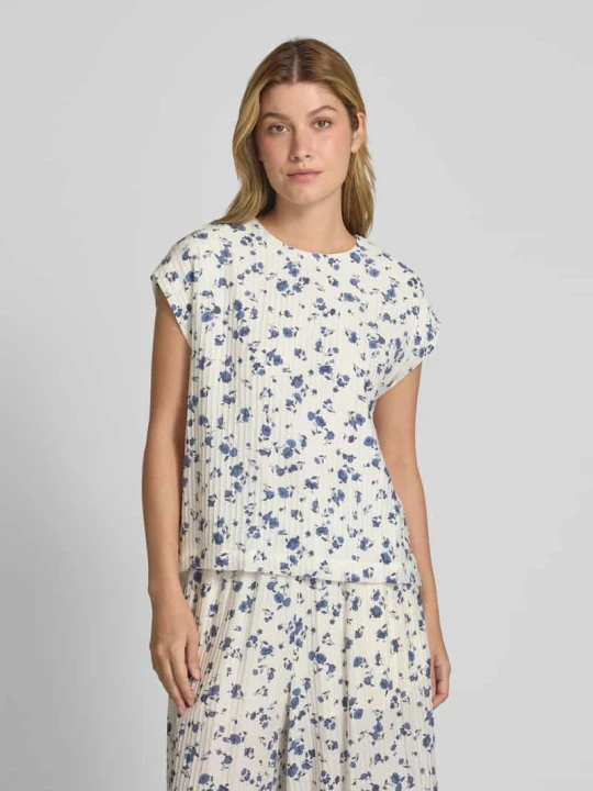 Zdjęcie produktu Top bluzkowy o kroju regular fit z fakturowanym wzorem model ‘Falisha’ MSCH Copenhagen