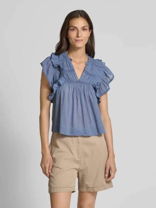 Zdjęcie produktu Top bluzkowy o kroju regular fit z krótkim rękawem model ‘Jayla’ NEO NOIR