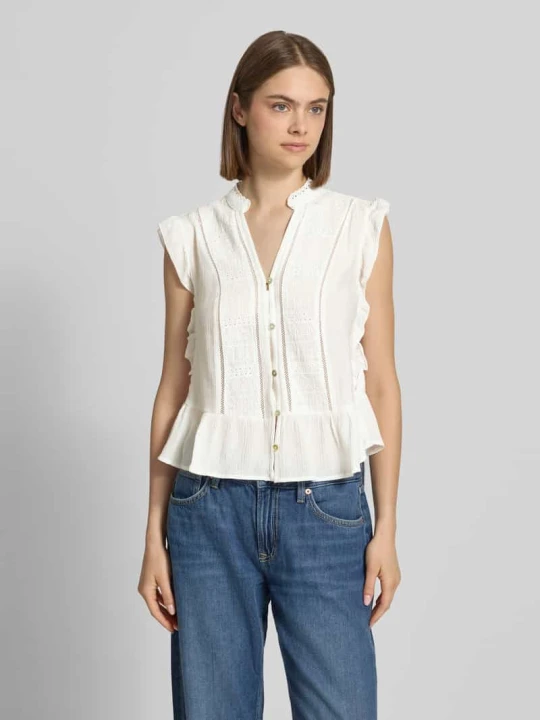 Zdjęcie produktu Top bluzkowy o kroju regular fit z mieszanka wiskozy model 'HENNY' Only Biały