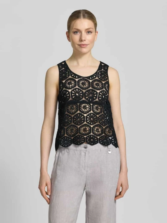 Zdjęcie produktu Top bluzkowy o kroju regular fit z mieszanki bawełny model 'ELSA' Vero Moda Czarny