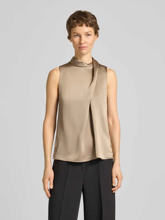 Zdjęcie produktu Top bluzkowy o kroju relaxed fit z satyny model 'CHELINA-1' Hugo Beżowy
