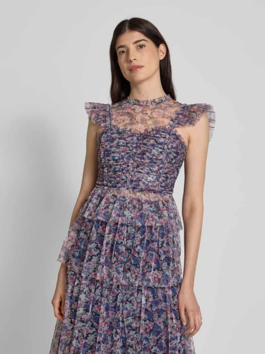 Zdjęcie produktu Top bluzkowy o kroju slim fit z marszczonymi detalami Lipsy Błękitny